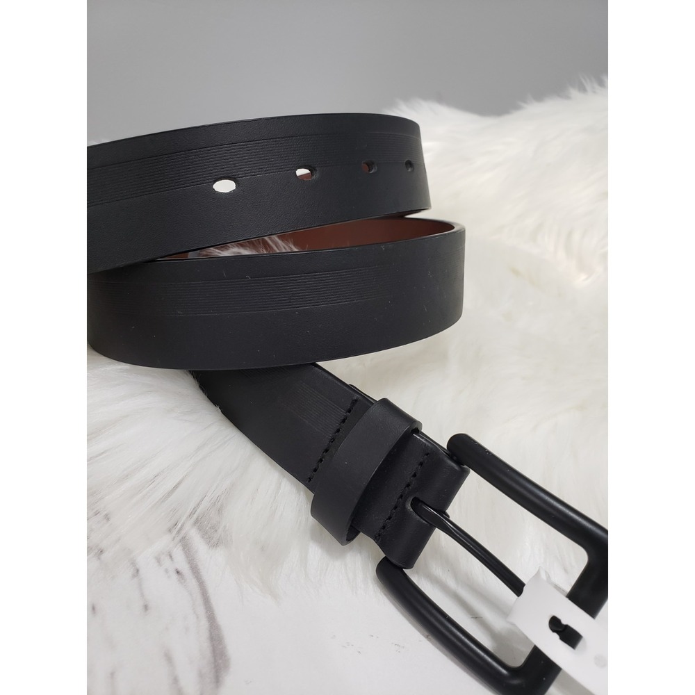 NEW SIZE 34 Penguin By Munsingwear Black Genuine Leather Men's Belt Smooth Dress